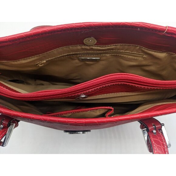 GIANI BERNINI Saffiano faux-leather croc embossed women's tote bag- RED - Picture 10 of 13